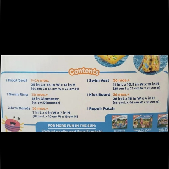 New Baby Pool Floaty Ages 9-36 Months Life Jacket, Kick Boat 5 Piece Swim Set - Picture 4 of 4